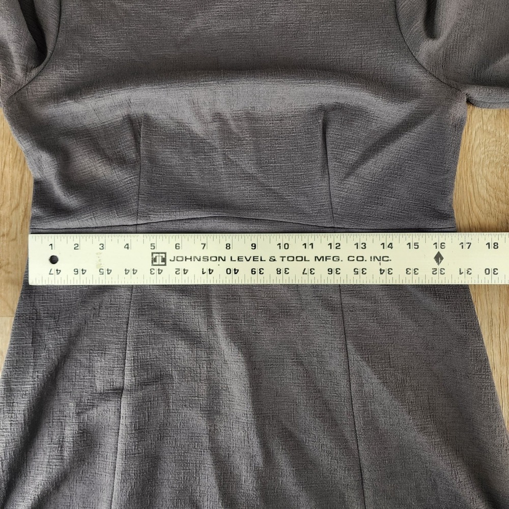 Peserico Gray Textured Cotton Blend Short Sleeve Shift Dress Made in Italy Sz 46 - Picture 7 of 14